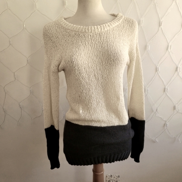 French Connection Dual Tone Sweater / Extra Long / Size Small - Picture 1 of 5